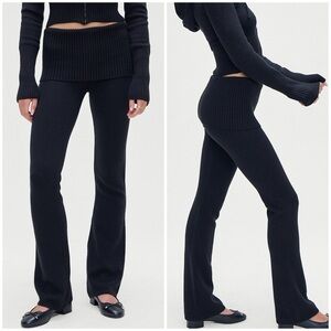 [🌟 PRICE FIRM] FRANKIE’S BIKINIS Aimee Cloud Knit Foldover Waist Pants Black